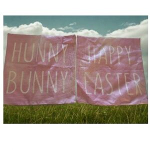 Happy Easter Bunny Throw Pillow Covers Pink Farmhouse Spring Decor Set of 2